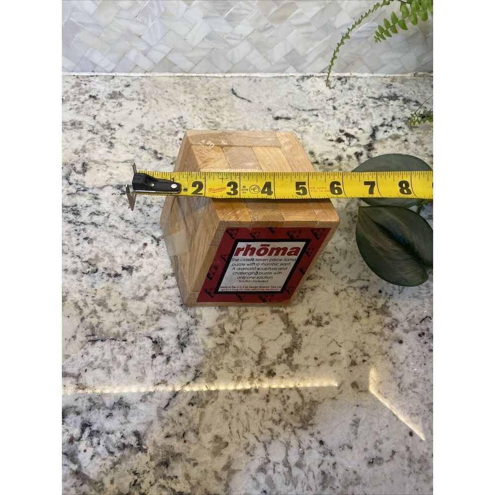 Vintage Rhoma Slanted Cube Puzzle Toy Wood Sculpture Design Science Toys New - Picture 6 of 8